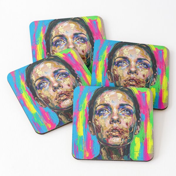 Item preview, Portrait painting popart woman face in neon colors designed and sold by TYA - Take Your Art.