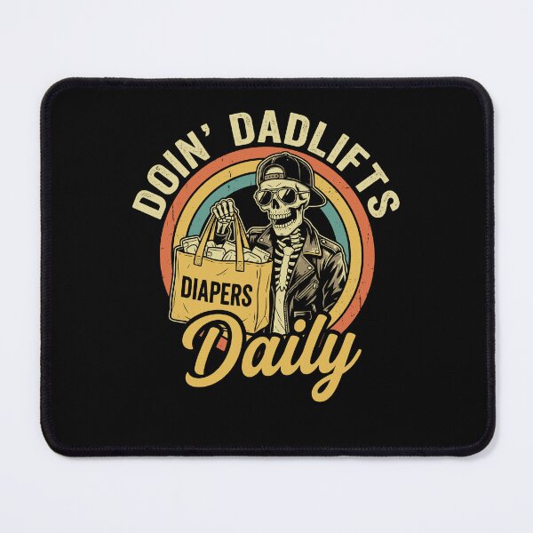 Item preview, New Dad Doin' Dadlifts Daily Funny Fathers Day Skeleton Gym designed and sold by Dressed For  Duty.