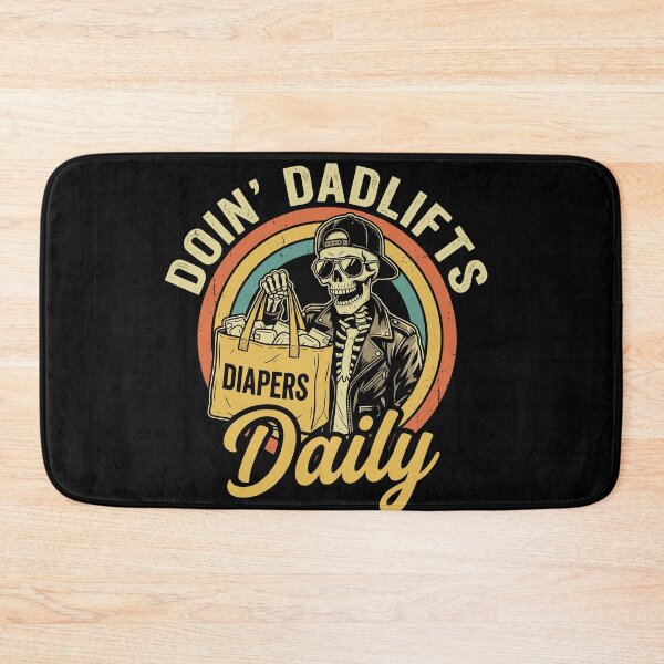 Item preview, New Dad Doin' Dadlifts Daily Funny Fathers Day Skeleton Gym designed and sold by Dressed For  Duty.