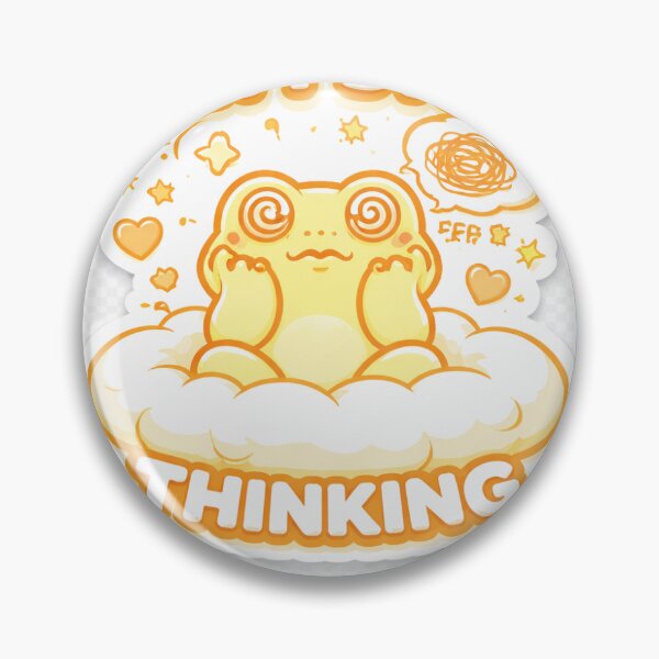 Item preview, Cute Yellow Frog Can't Stop Thinking Funny Overthinking Aesthetic Sticker designed and sold by Digital_products_0111.