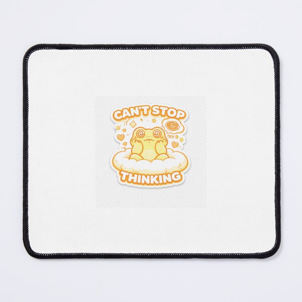 Item preview, Cute Yellow Frog Can't Stop Thinking Funny Overthinking Aesthetic Sticker designed and sold by Digital_products_0111.