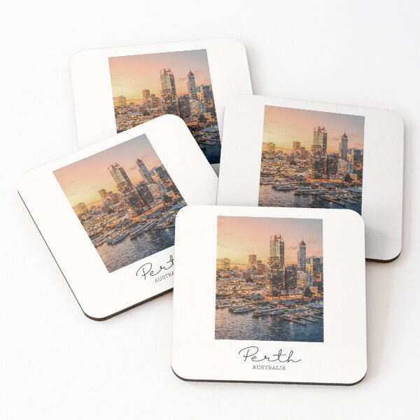Item preview, Perth Swan River Harbour Sunset Skyline - Vintage Souvenir designed and sold by twentytwo ART souvenir designs.