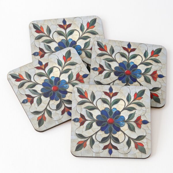 Item preview, Pietra Dura Floral Medallion Italian Stone Pattern designed and sold by Myra365Art.