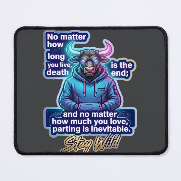 Item preview, Stay Wild Ox-Philosophical Quote Cyberpunk Zodiac Art designed and sold by UNFILTERED MOODS.