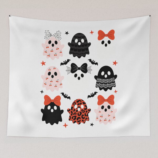 Item preview, Leopard Ghost Halloween Coquette Bow Spooky Season Fall designed and sold by papertaless.