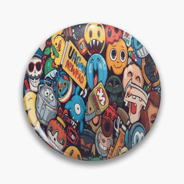 Item preview, Retro Cartoon Doodle Mashup - 90s Street Art & Pop Culture Collage designed and sold by 21ARTSHIRT21.