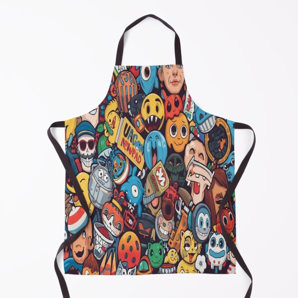 Item preview, Retro Cartoon Doodle Mashup - 90s Street Art & Pop Culture Collage designed and sold by 21ARTSHIRT21.