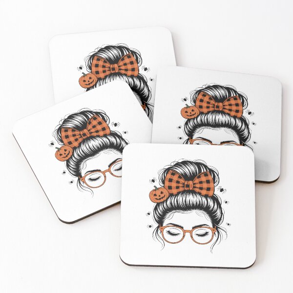 Item preview, Messy Bun Halloween for Girls Messy Bun Pumpkin designed and sold by papertaless.