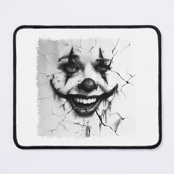 Item preview, Sinister Clown Face Black and White Horror Portrait Art designed and sold by inkoutninja.