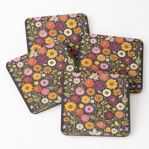 Item preview, Pressed flowers with black background  designed and sold by Anisha  Vaz.