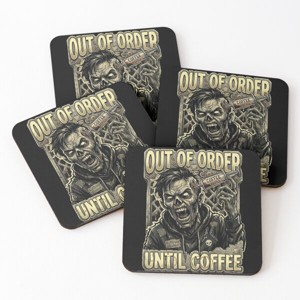 Item preview, Out of Order Until Coffee Zombie Design designed and sold by Quiet Chaos Club.