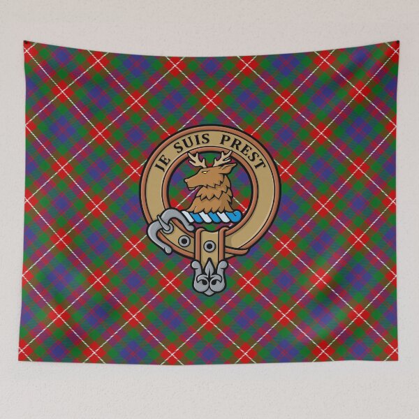 Item preview, Clan Fraser of Lovat Crest over Tartan designed and sold by sifis.