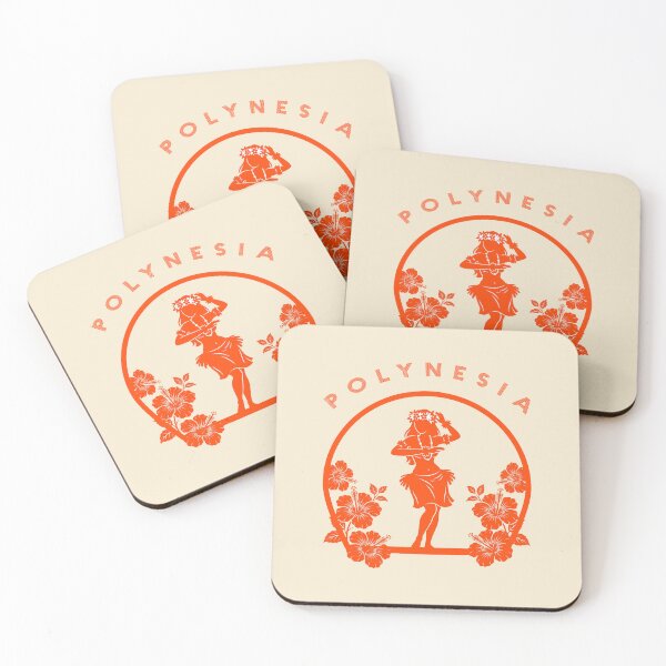 Item preview, Polynesia Orange Silhouette Hula Dancer Hibiscus designed and sold by capricedefille.