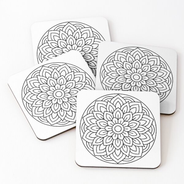 Item preview, Lotus Mandala Black Ink Art designed and sold by InkStation24.
