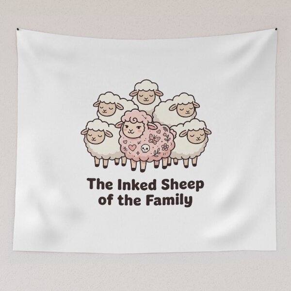 Item preview, The Inked Sheep of the Family – Funny Black Sheep Cute Tattoo Sheep Aesthetic Design designed and sold by aiqdelicia.