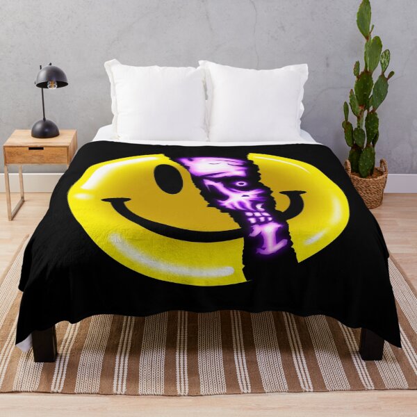 Item preview, Smiley Hidden Dark Side Purple Glow Skull Sticker T-Shirt designed and sold by Runnada.
