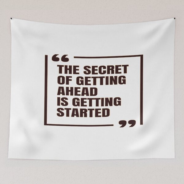Item preview, Getting Ahead Starts with Getting Started – Motivational Quote for Productivity & Action designed and sold by Bright Nest Studio.