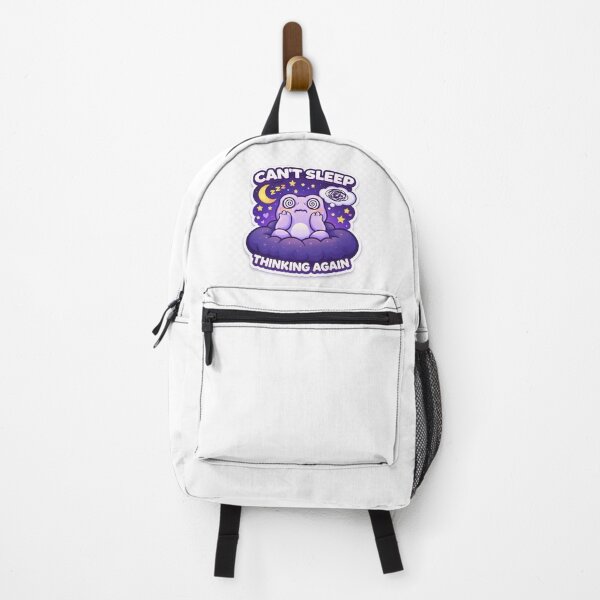 Item preview, Cute Purple Frog Can't Sleep Thinking Again Funny Overthinking Night Sticker designed and sold by Pransis_Diginer_26.