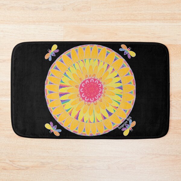 Item preview, Rainbow Sunflower with Rainbow Bees designed and sold by TangerineMeg.