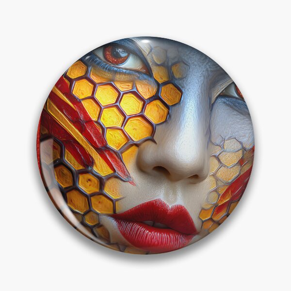 Item preview, Striking Fantasy Portrait with Honeycomb Elements designed and sold by Artessie.