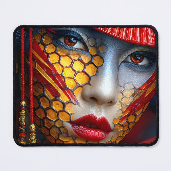Item preview, Striking Fantasy Portrait with Honeycomb Elements designed and sold by Artessie.