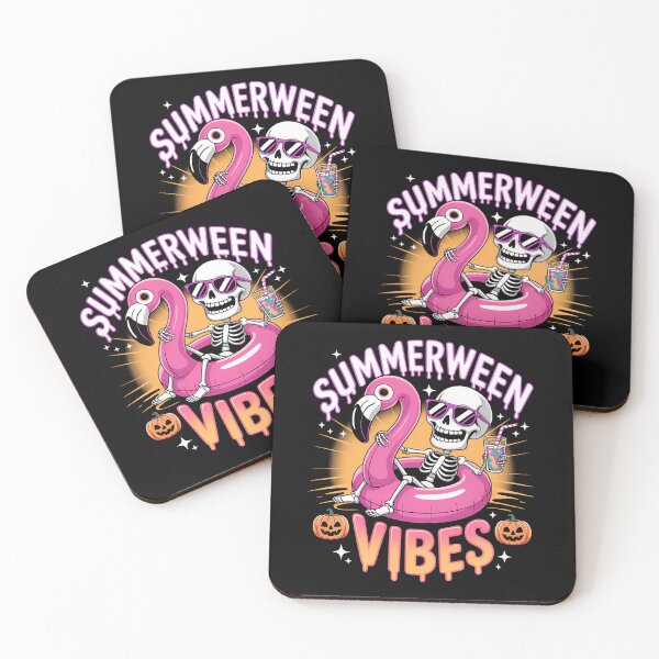 Item preview, Summerween Vibes Spooky Skeleton Flamingo Pool Halloween designed and sold by Formatage.