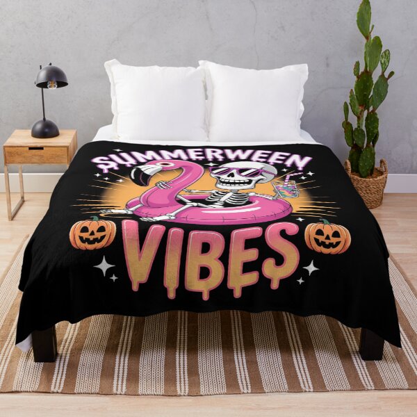 Item preview, Summerween Vibes Spooky Skeleton Flamingo Pool Halloween designed and sold by Formatage.