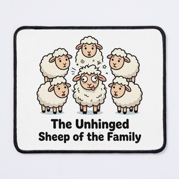 Item preview, The Unhinged Sheep of the Family – Funny Crazy Sheep Meme Relatable Humor Design designed and sold by aiqdelicia.