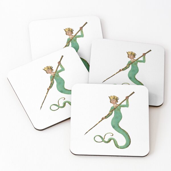 Item preview, Bizarre Medieval Marginalia Mermaid Art designed and sold by xtcghsyrpx48.