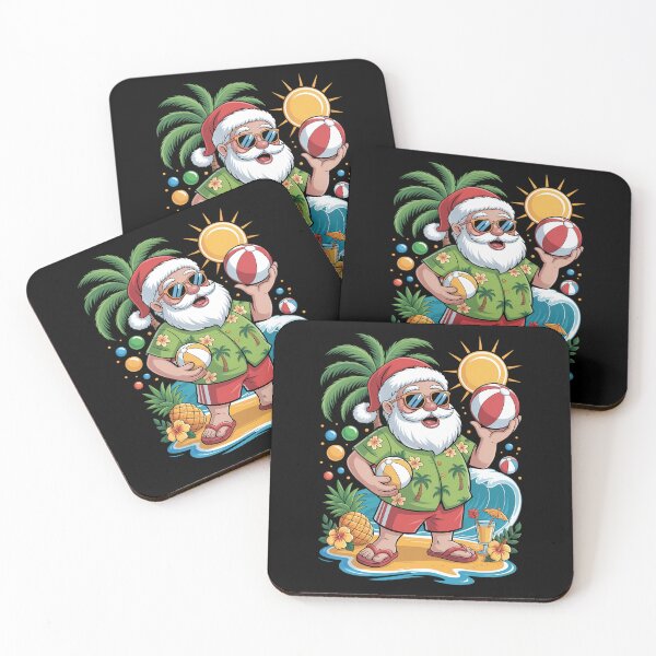 Item preview, Santa Christmas in July on Beach Hawaiian Summer Vacation designed and sold by Formatage.