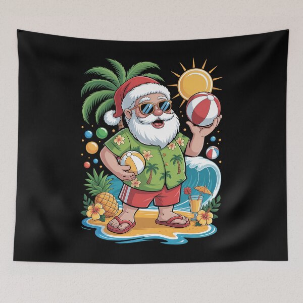 Item preview, Santa Christmas in July on Beach Hawaiian Summer Vacation designed and sold by Formatage.
