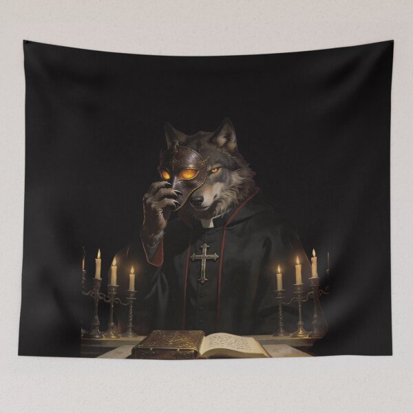 Item preview, The Mask Is Not the Lie — Dark Sacred Wolf Art designed and sold by GeoWhimsy Studio.