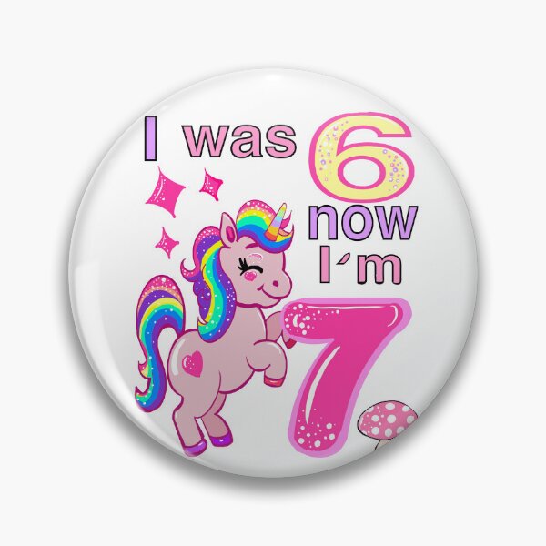 Item preview, I was 6 now I’m 7 7th Birthday girl - Six seven meme unicorn, Football, soccer themed funny gift ideas for girls with the pink and purple text “I was 6 now I’m 7” designed and sold by Artonmytee.