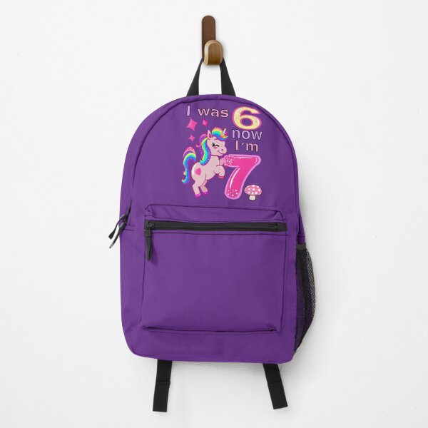 Item preview, I was 6 now I’m 7 7th Birthday girl - Six seven meme unicorn, Football, soccer themed funny gift ideas for girls with the pink and purple text “I was 6 now I’m 7” designed and sold by Artonmytee.