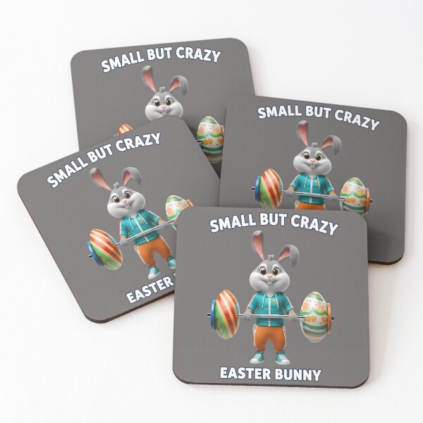 Item preview, Small But Crazy Easter Bunny – Funny Gym Bunny Easter Design designed and sold by Art-Arcade6.