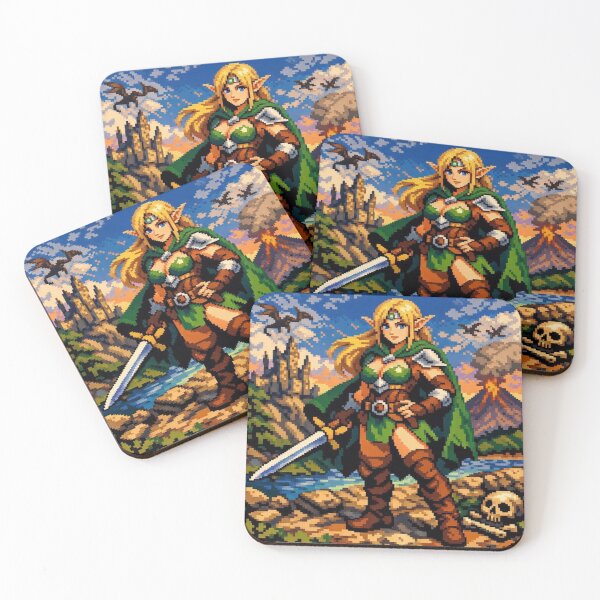 Item preview, Retro RPG Heroine Elf Knight Bit Adventure designed and sold by EchoWave11.