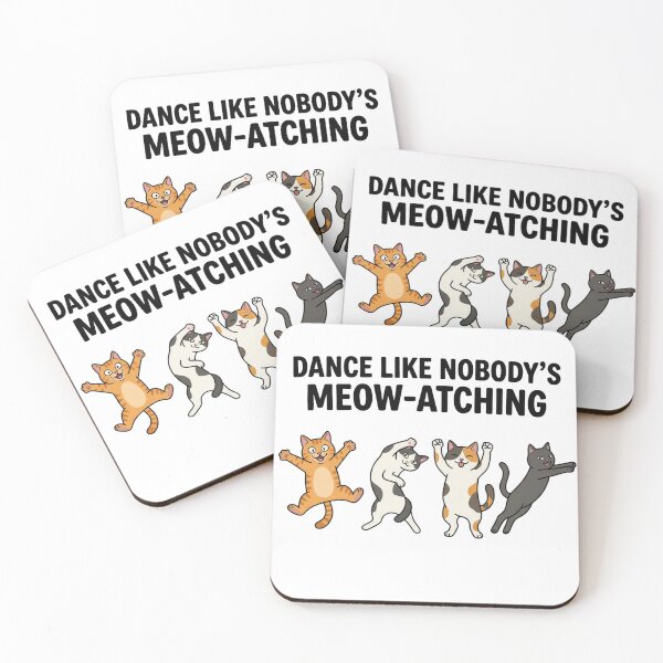 Item preview, Dance Like Nobody’s Meow-tching – Funny Dancing Cats Cute Cat Pun Meme Design designed and sold by aiqdelicia.