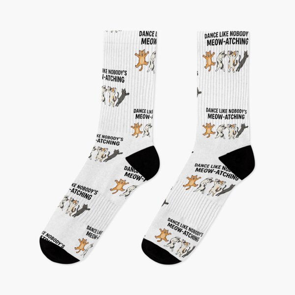 Item preview, Dance Like Nobody’s Meow-tching – Funny Dancing Cats Cute Cat Pun Meme Design designed and sold by aiqdelicia.