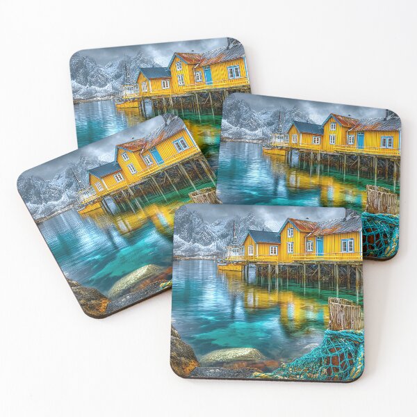 Item preview, Colorful Stilt Houses by the Clear Blue Water designed and sold by Artessie.