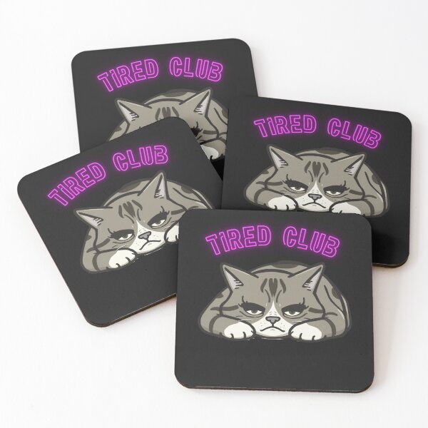 Item preview, Tired Club Cat Funny Grumpy Cat Meme Shirt Members Only designed and sold by GigaFactory.