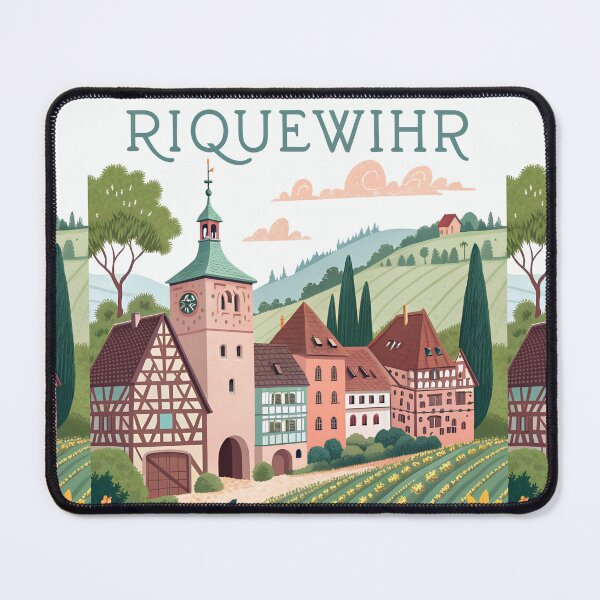 Item preview, Riquewihr France Travel Poster | Alsace Village Illustration | Vintage European Countryside Wall Art designed and sold by Witsprings.