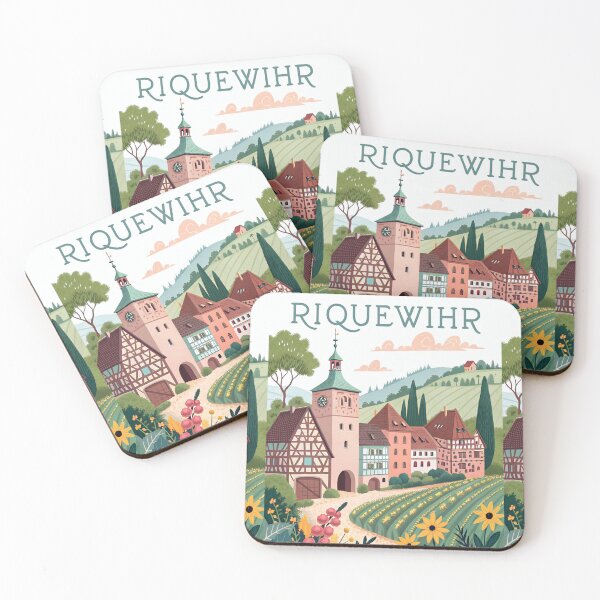 Item preview, Riquewihr France Travel Poster | Alsace Village Illustration | Vintage European Countryside Wall Art designed and sold by Witsprings.
