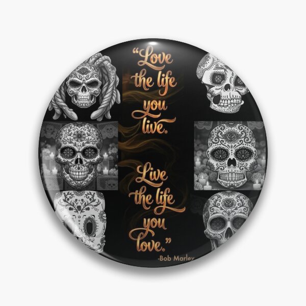 Item preview, Love the Life You Live Bob Marley Sugar Skull Collection designed and sold by KabronX.