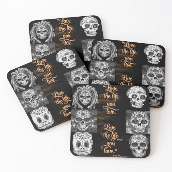 Item preview, Love the Life You Live Bob Marley Sugar Skull Collection designed and sold by KabronX.