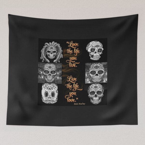 Item preview, Love the Life You Live Bob Marley Sugar Skull Collection designed and sold by KabronX.