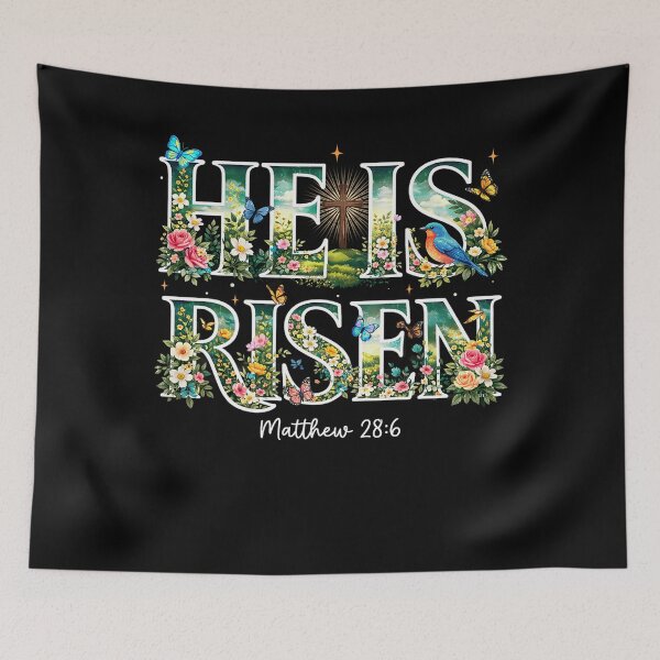 Item preview, He is Risen Christian Wildflower Happy Easter  designed and sold by Patchina.