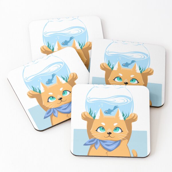 Item preview, Cute Orange Cat Holding Fish Bowl Kawaii Pet Graphic designed and sold by MutzelArts.