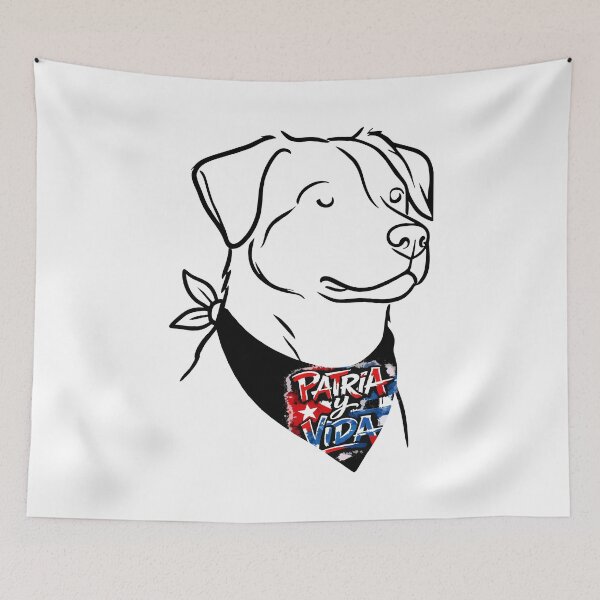 Item preview, Homeland and Life Dog Bandana – Cuban Freedom Pet Line Art Design designed and sold by YanitaTF.