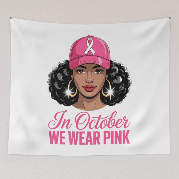 Item preview, in October We Wear Pink Black Women Breast Cancer Awareness designed and sold by EllenJast.