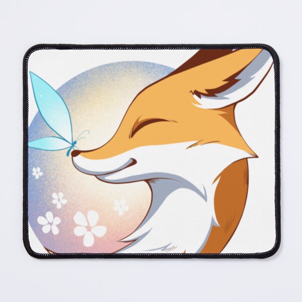 Item preview, Happy Fox And Glowing Blue Butterfly Dreamy Forest Art designed and sold by MutzelArts.